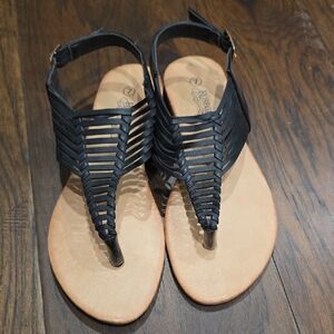 Stylish Black Strappy Sandals